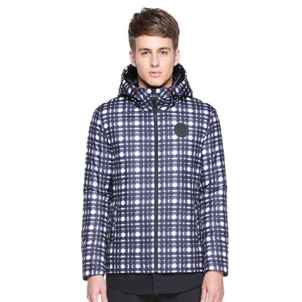 帅气有范！TRENDIANO连帽格子短款风衣外套3151041830