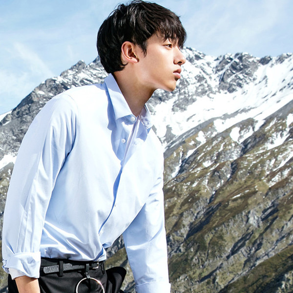 简约百搭！GXG男士修身长袖衬衫#171803001