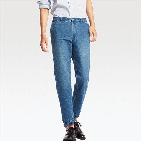 风尚价！UNIQLO优衣库束脚运动裤(牛仔)194287