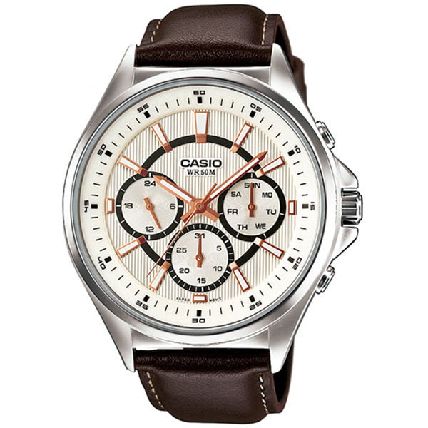 商务时尚！卡西欧Edifice金属系列手表MTP-E303L-7A