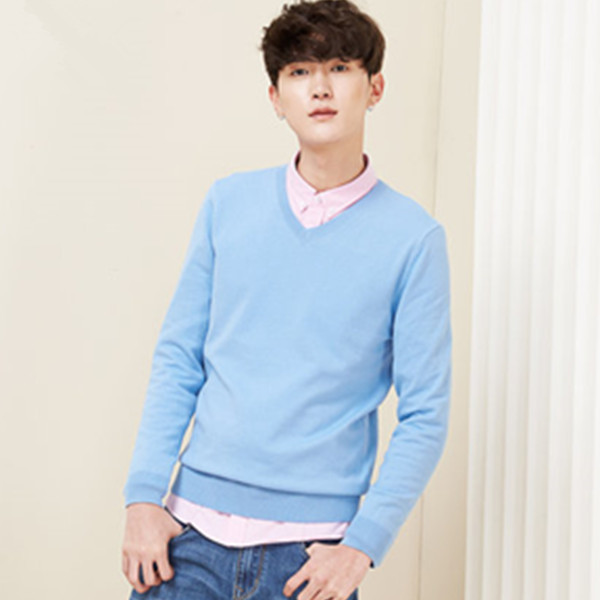 青春时尚！森马V领套头纯色毛衣打底衫