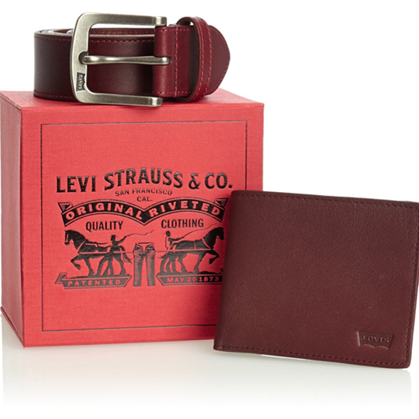 送礼佳品！Levi's 李维斯 Wallets 男式 钱包 皮带 礼盒套装