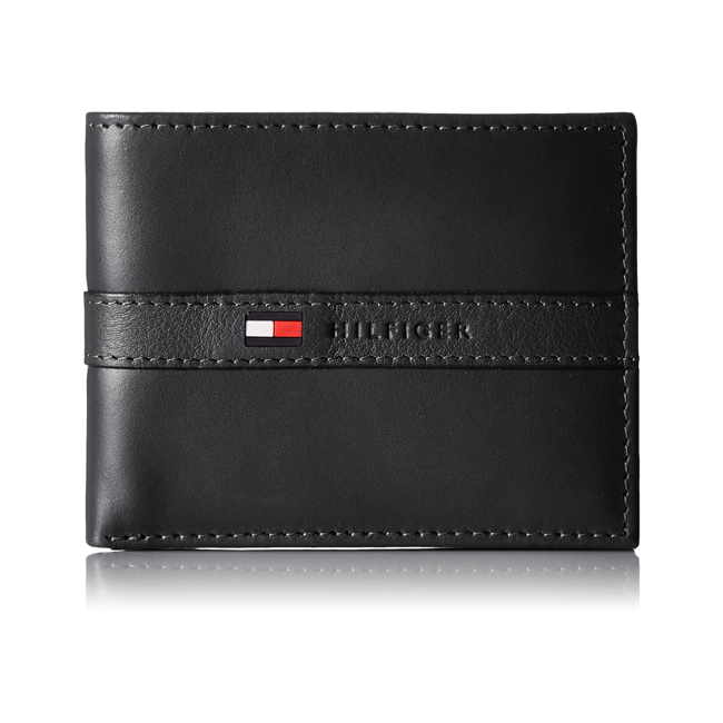 黑色牛皮！Tommy Hilfiger 两折钱夹 31TL22X062