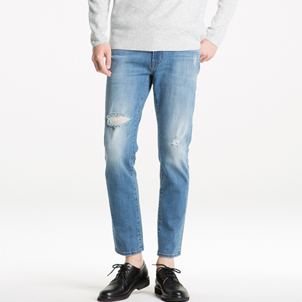 修身版型！优衣库UNIQLO弹力紧身窄口长裤194284