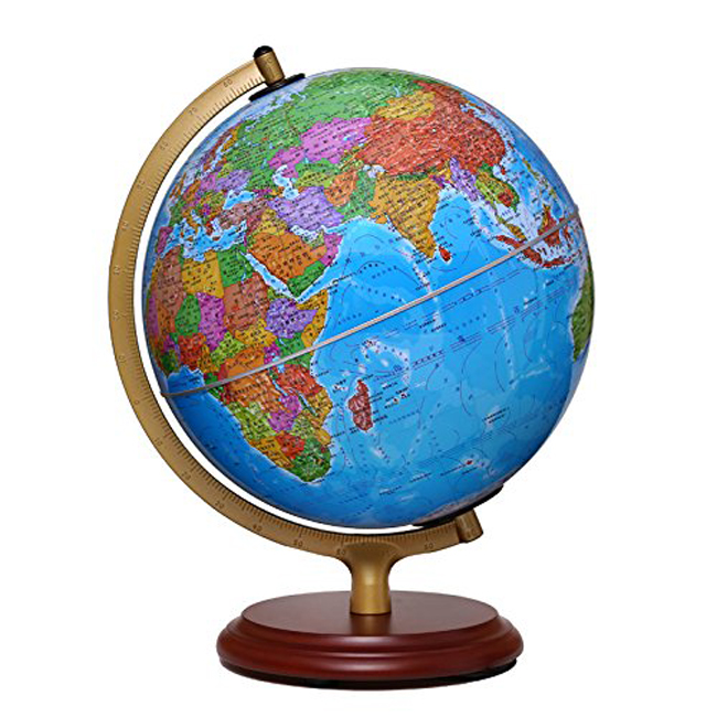 精致适用！博目地球仪 25cm政区灯光地球仪