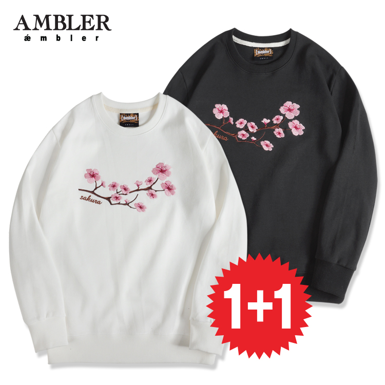 1+1情侶款！AMBLER  男女刺繡衛(wèi)衣 AMM418