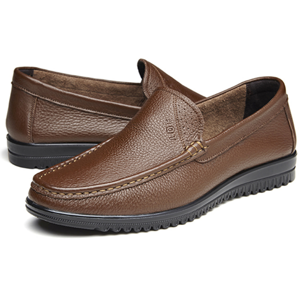 沉稳大气！红蜻蜓一脚套透气皮鞋WTA6017