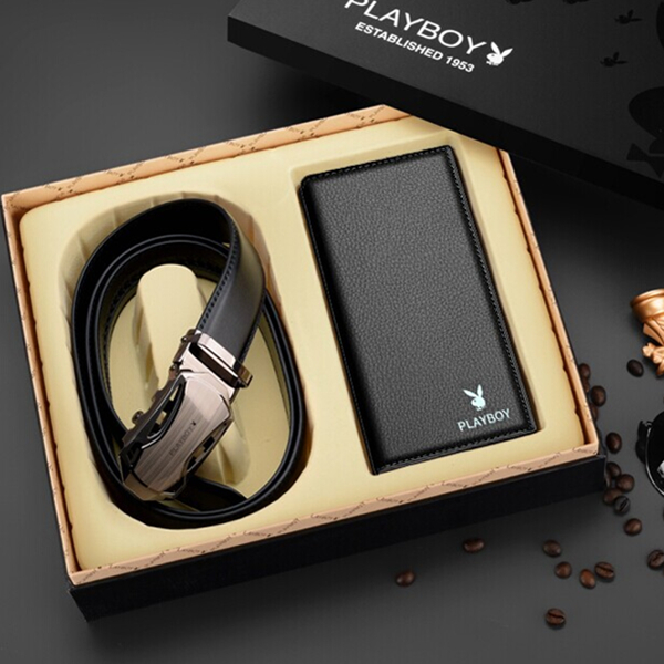 尊贵之选！花花公子男士钱包皮带礼盒套装