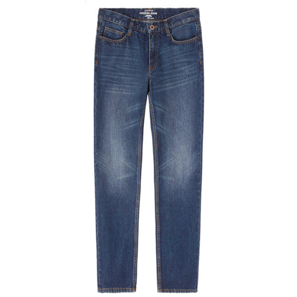 时尚利落！佐丹奴男装水洗纯棉丹宁牛仔长裤01116069