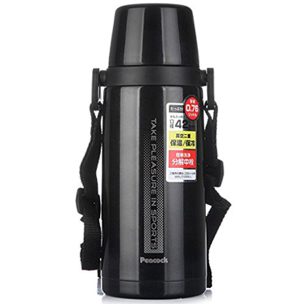 户外直饮！peacock孔雀不锈钢真空保温壶760ml ASJ-80