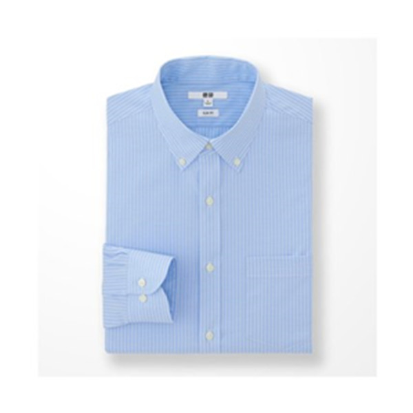 双色可选！优衣库精纺弹力修身条纹衬衫 193845