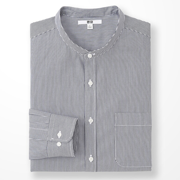 店庆价！UNIQLO优衣库优质长绒棉立领衬衫(长袖)193788