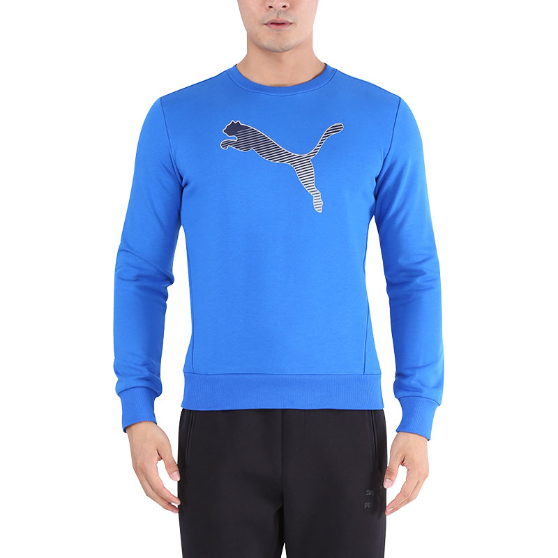 运动时尚！PUMA彪马Sports Logo Crew男子针织卫衣590396