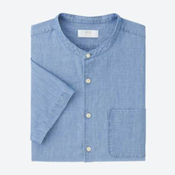 夏季必备！优衣库麻棉立领衬衫(短袖) 195797