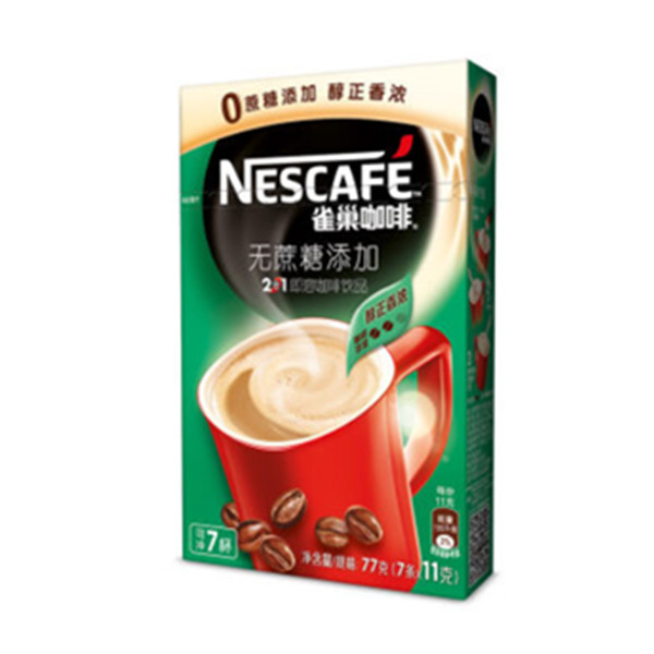 白菜价！雀巢 无蔗糖添加2合1咖啡7条77g