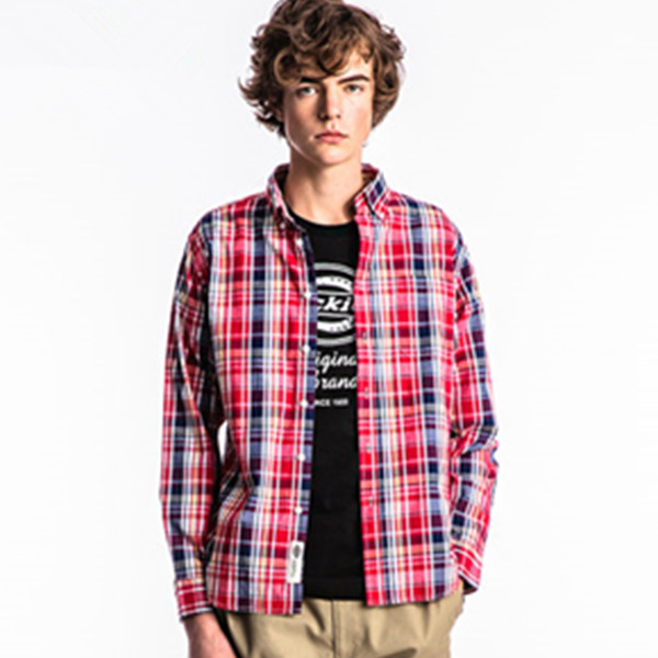 气质款！Dickies平布格纹绣花领尖扣衬衣171M20EC01