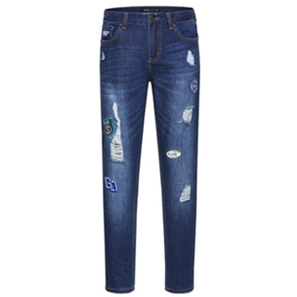 个性破洞！森马男士青少年小脚牛仔裤