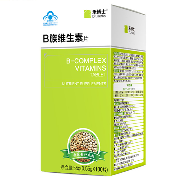 安全健康！Dr. Herbs禾博士B族维生素片0.55g/片*100片