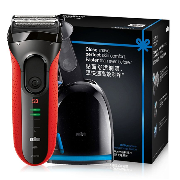 冰点价！博朗电动剃须刀3系3050cc全身水洗剃须刀