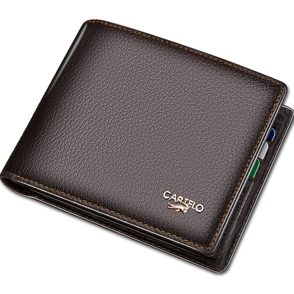 双重优惠！CARTELO卡帝乐鳄鱼男士短款真皮钱包C486B10011