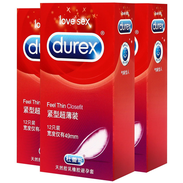 超薄设计！Durex杜蕾斯避孕套紧型超薄12只*2+紧型超薄4只