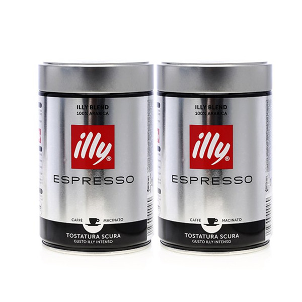 经典原味！illy意利深度烘焙浓缩咖啡粉250*2罐