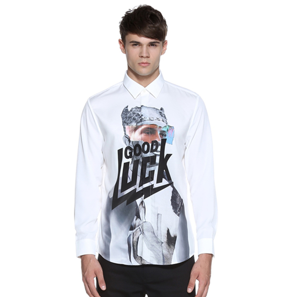 嘻哈洒脱！TRENDIANO字母人像印花长袖衬衫3153014270