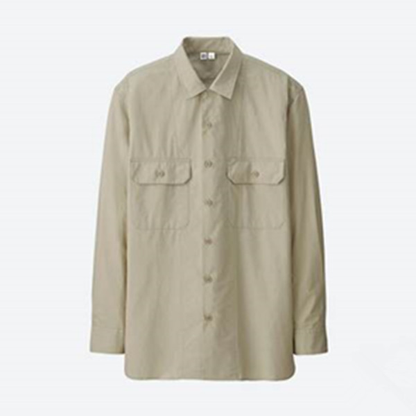 双色可选！优衣库U全棉工装衬衫(长袖)(UPJ) 197632