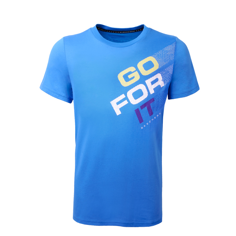 夏季百搭！Skechers斯凯奇夏季男装圆领运动T恤SAMS16123