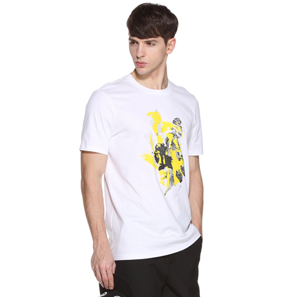 摩登气息！TRENDIANO印花拼色圆领短袖T恤3HC202128P