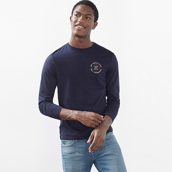 应季单品！ESPRIT全棉印花圆领长袖T恤-017CC2K009