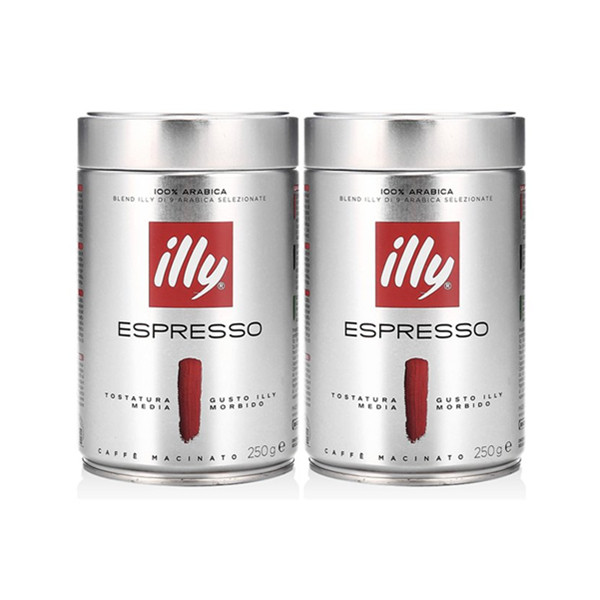 浓缩精华！illy意利浓缩咖啡粉中度烘焙250克*2罐