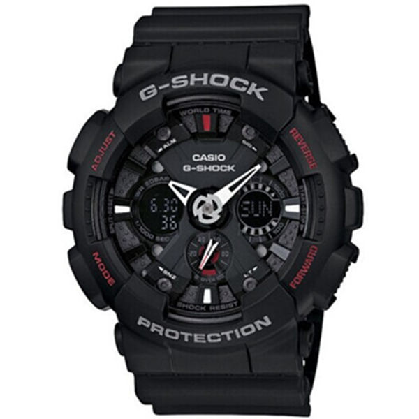 动感时尚！CASIO卡西欧G-SHOCK系列运动石英男表GA-120-1A