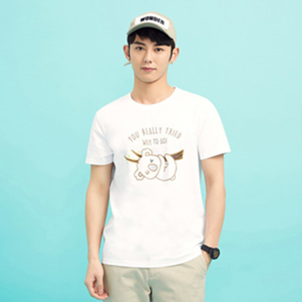 夏装新款！美特斯邦威情侣款考拉印花纯棉T恤