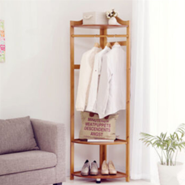 简约自然！家逸 实木衣帽架 落地卧室挂衣架