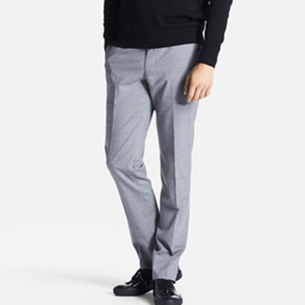 优雅稳重！优衣库弹力毛料修身无褶长裤 182675