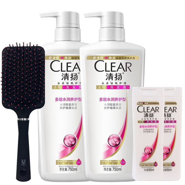 日常必备！CLEAR 清扬 去屑洗发露多效水润养护型 套装