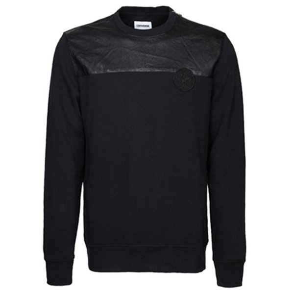 男神节好价！CONVERSE匡威PU拼接圆领套头衫10003231