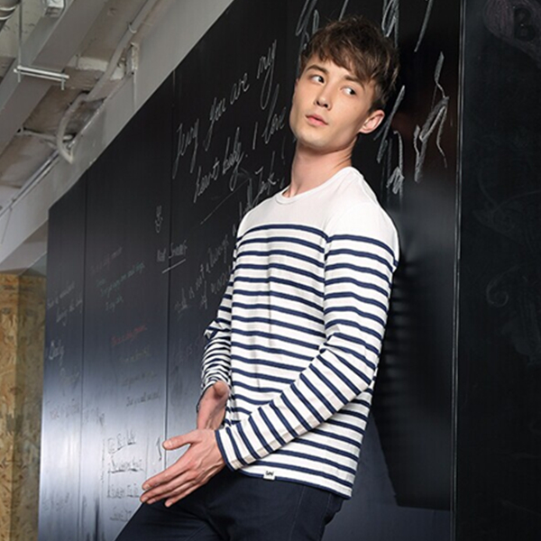 休闲百搭！Lee休闲横条纹长袖T恤L269582LQK14