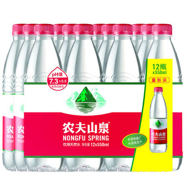天然健康！农夫山泉天然饮用水550ml*12塑膜量贩装
