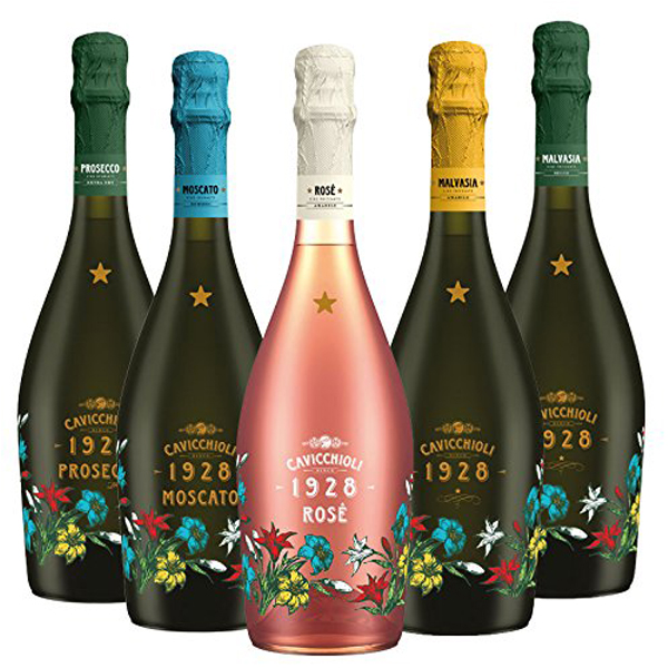 五种不同口味！意大利之花 气泡葡萄酒750ml*5