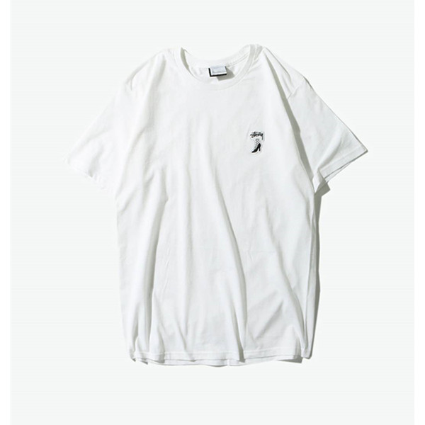 潮流时尚！Stussy high heel图案logoT恤衫