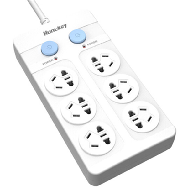 安全放心！Huntkey航嘉大白602 6位5米单排开关