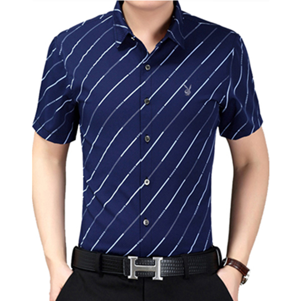 潮男首选！花花公子夏季男士短袖衬衫JL-0803