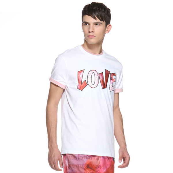 夏日风格！TRENDIANO修身字母圆领短袖T恤3152021240