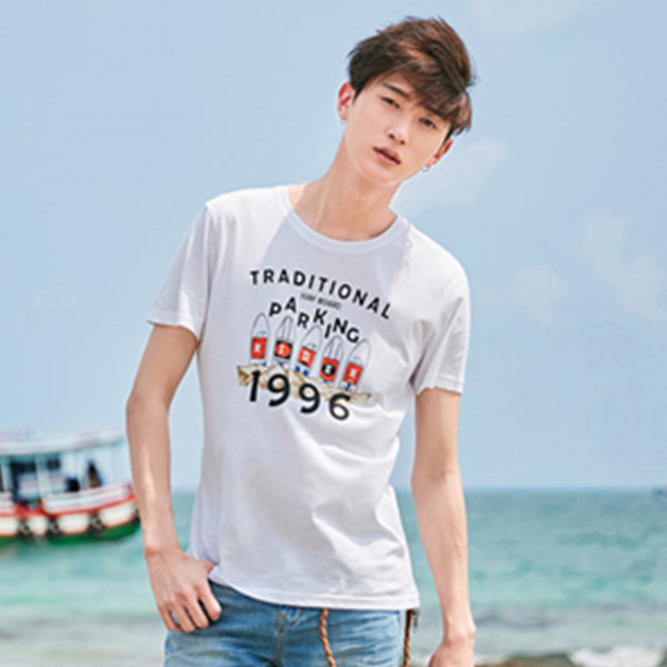 多色可选！森马纯棉圆领印花短袖T恤