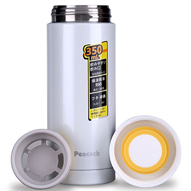 保温保冷！孔雀peacock 不锈钢真空保温杯350ml