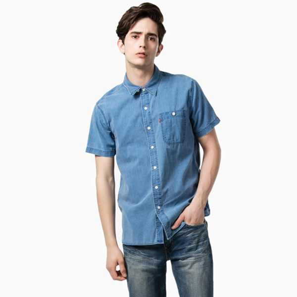 夏季潮流！Levi's李维斯男式短袖青年布衬衫17257-0016