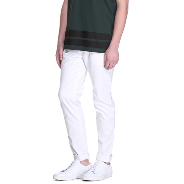 修身版型！TRENDIANO棉质中腰修身休闲长裤3HI2060310