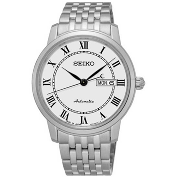 优雅大气！精工领航18代自动/手动上链机械防水男表SRP761J1